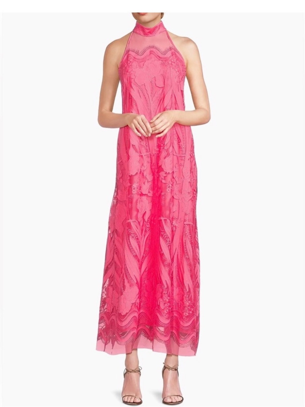 Emanuel Ungaro Hot Pink Halter Maxi Dress